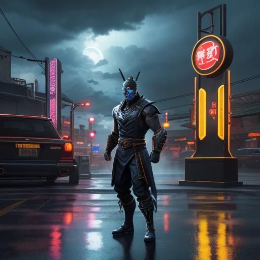 Mortal Kombat Character at Motel, Video Game Art