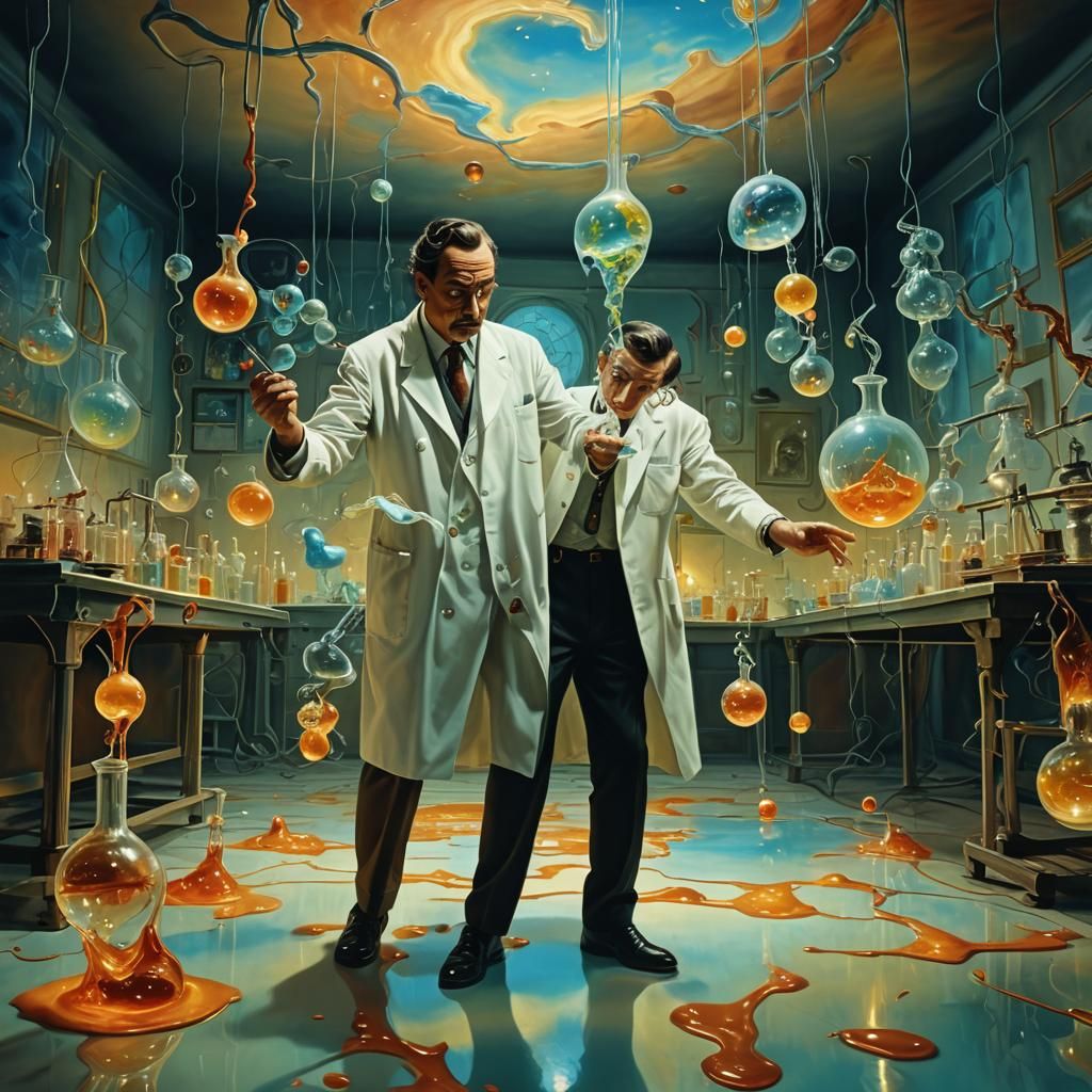 Surreal Laboratory Discovery in Vibrant Colors