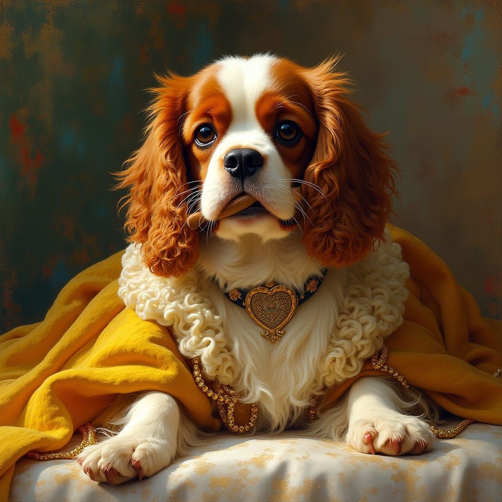 Golden Cavalier King in Whimsical Splendor