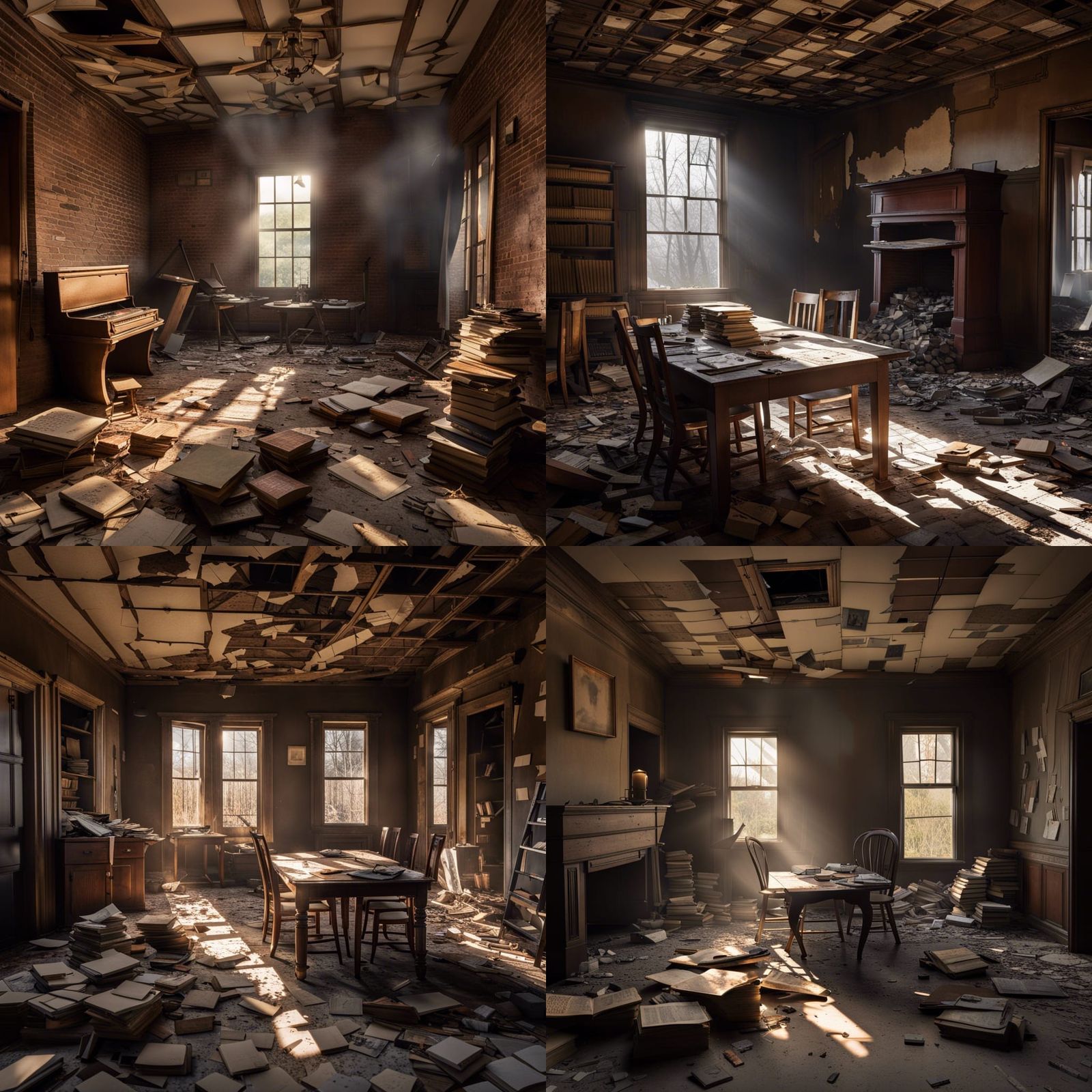 Abandoned House Interior in Detailed Matte Painting