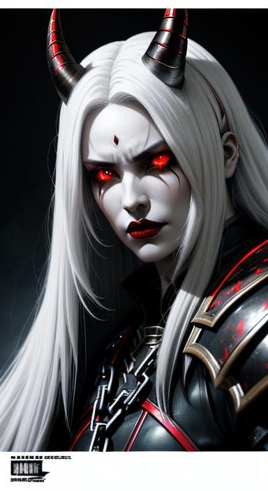 Fierce Horned Warrior in Dark Fantasy Comic Book Art