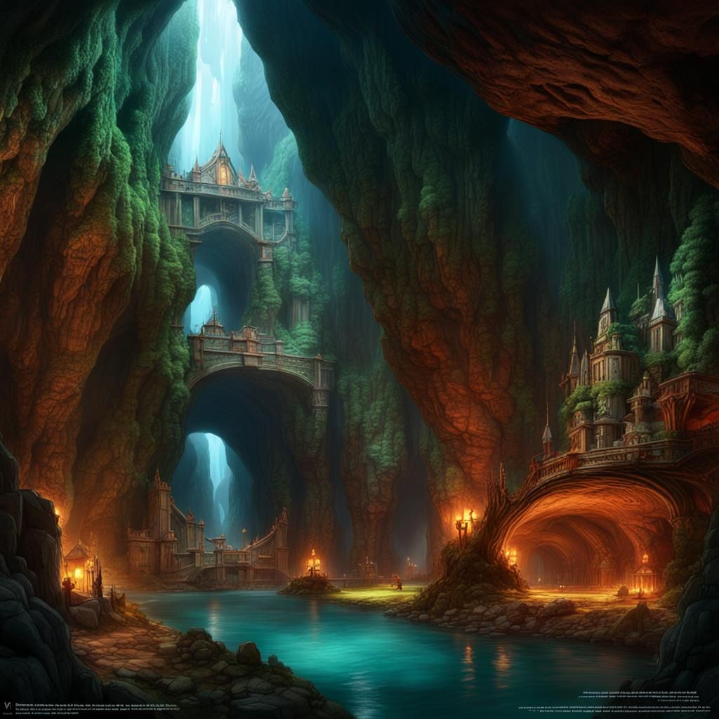 Megapolis Underground Cave City Covered in Jewels