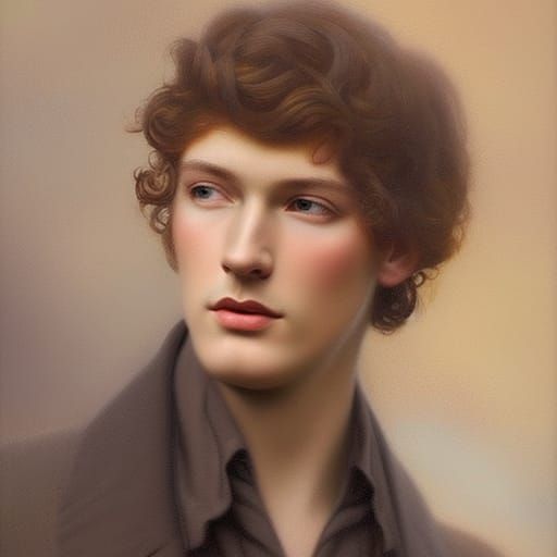 Ethereal Portrait of Young Man in Victorian Style