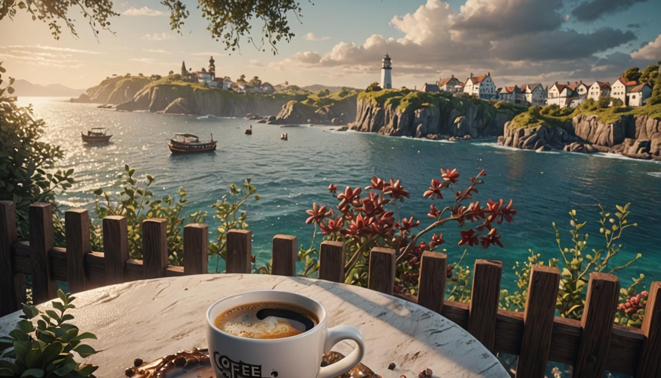 Coffee by the Sea: Fantasy Concept Art