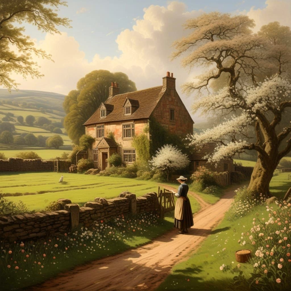 English Countryside in Springtime Bloom