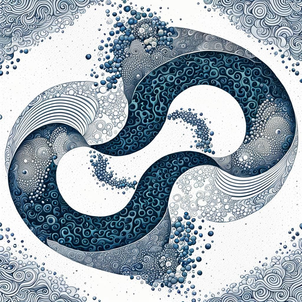 Yin and Yang Duality in Japanese Print Style