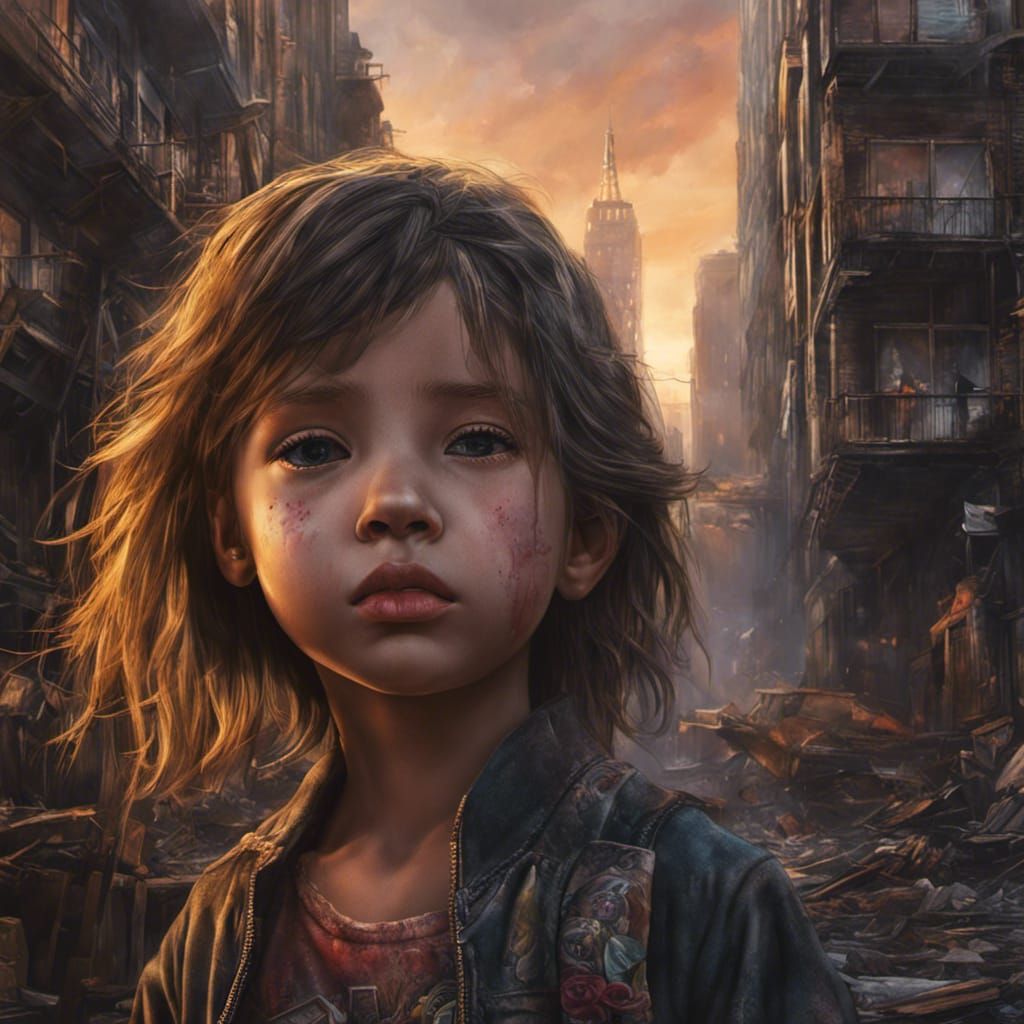 Crying Girl in Post-Apocalyptic New York