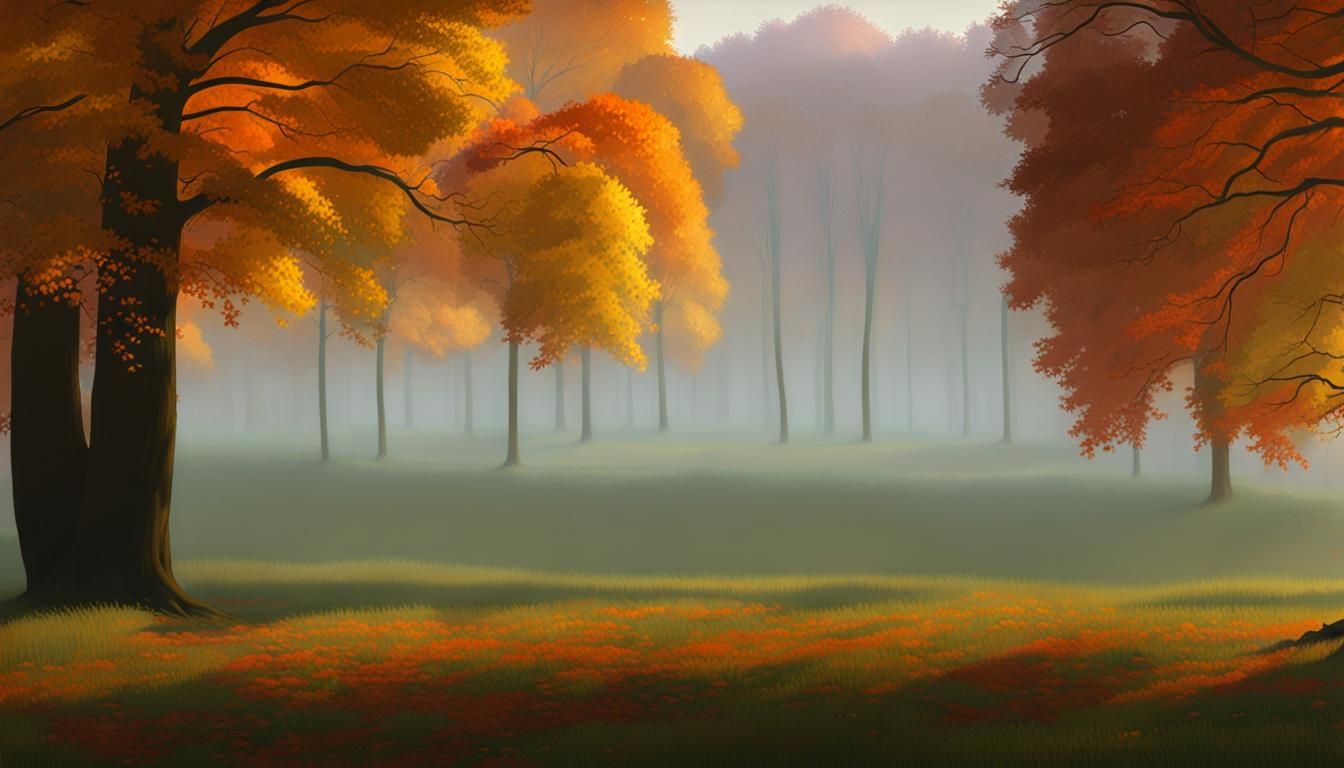 Autumnal Countryside Zen [VGA Variable Pixel & Vector Art SDXL]