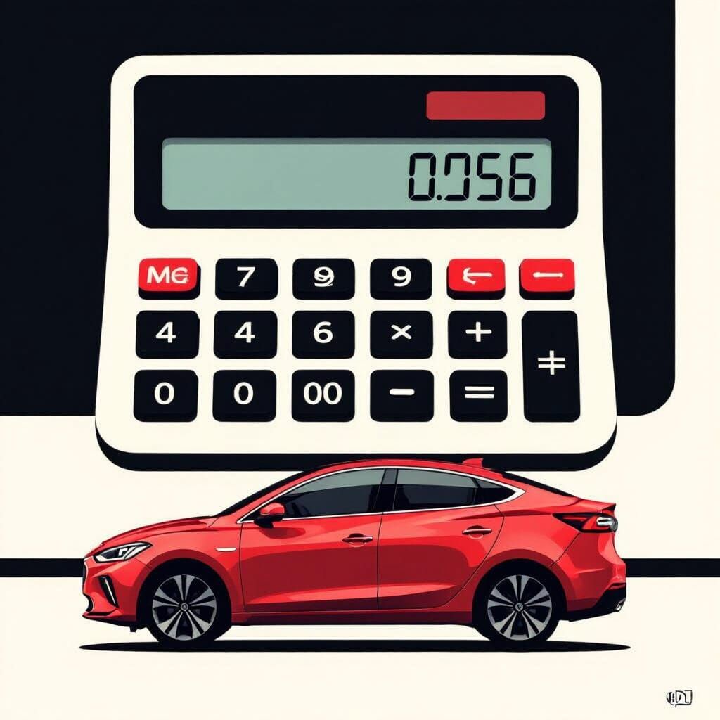 Sleek Car Silhouette Logo with Calculator Icon