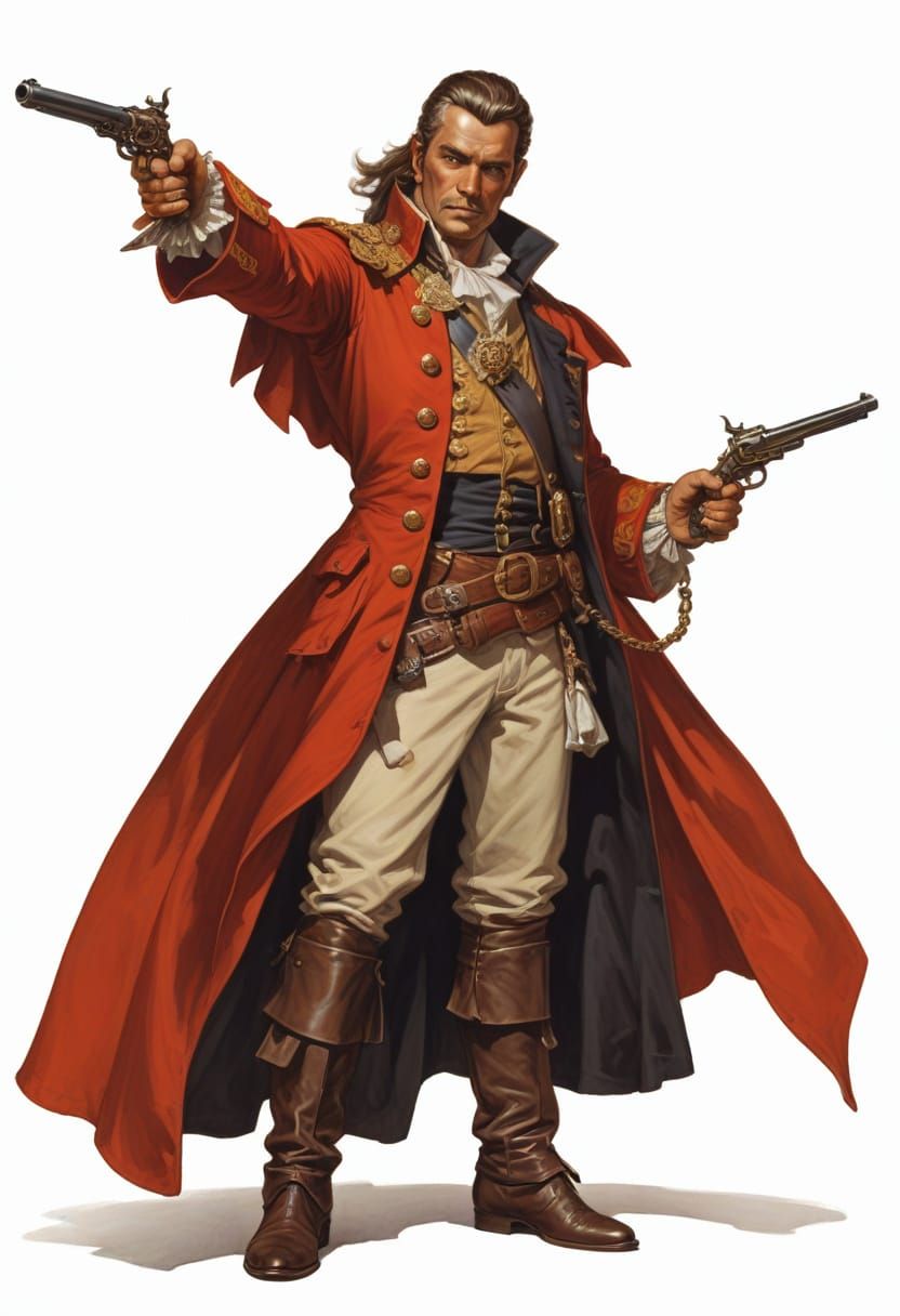 Aristocratic Man in Naval Attire Illustration