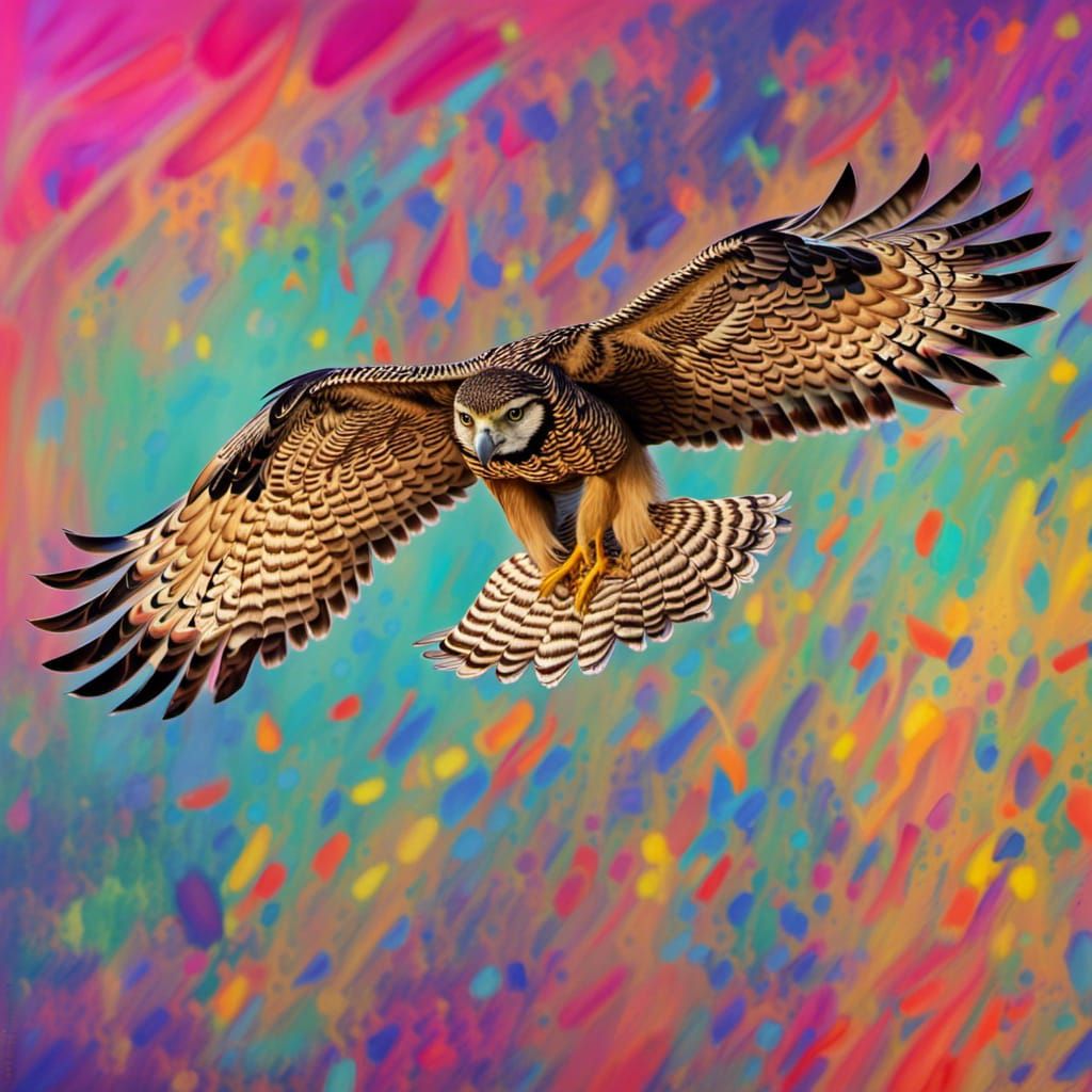 Barn Owl in Flight with Vivid Detail