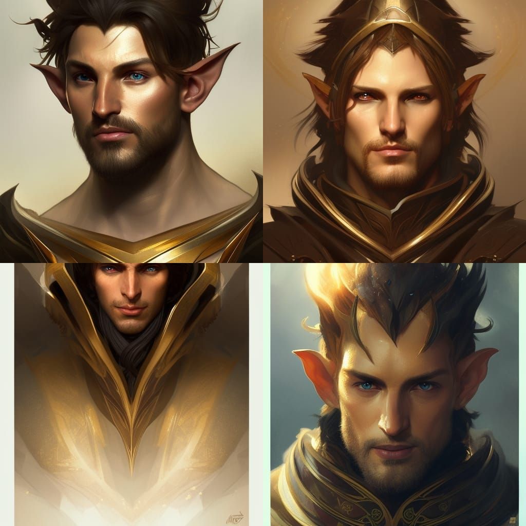 Detailed Elf Warlock Portrait in Hyperrealistic Style