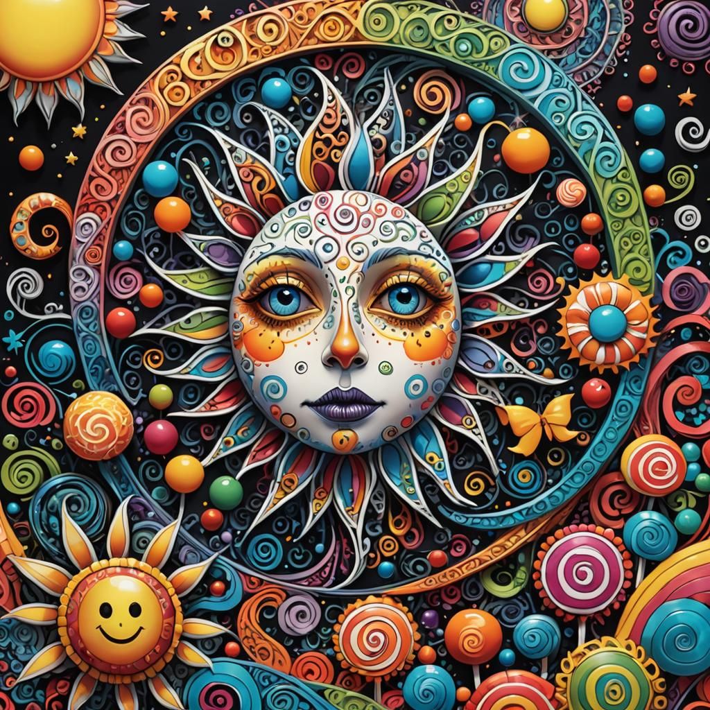 Sleepy Sun in Candyland Art Style