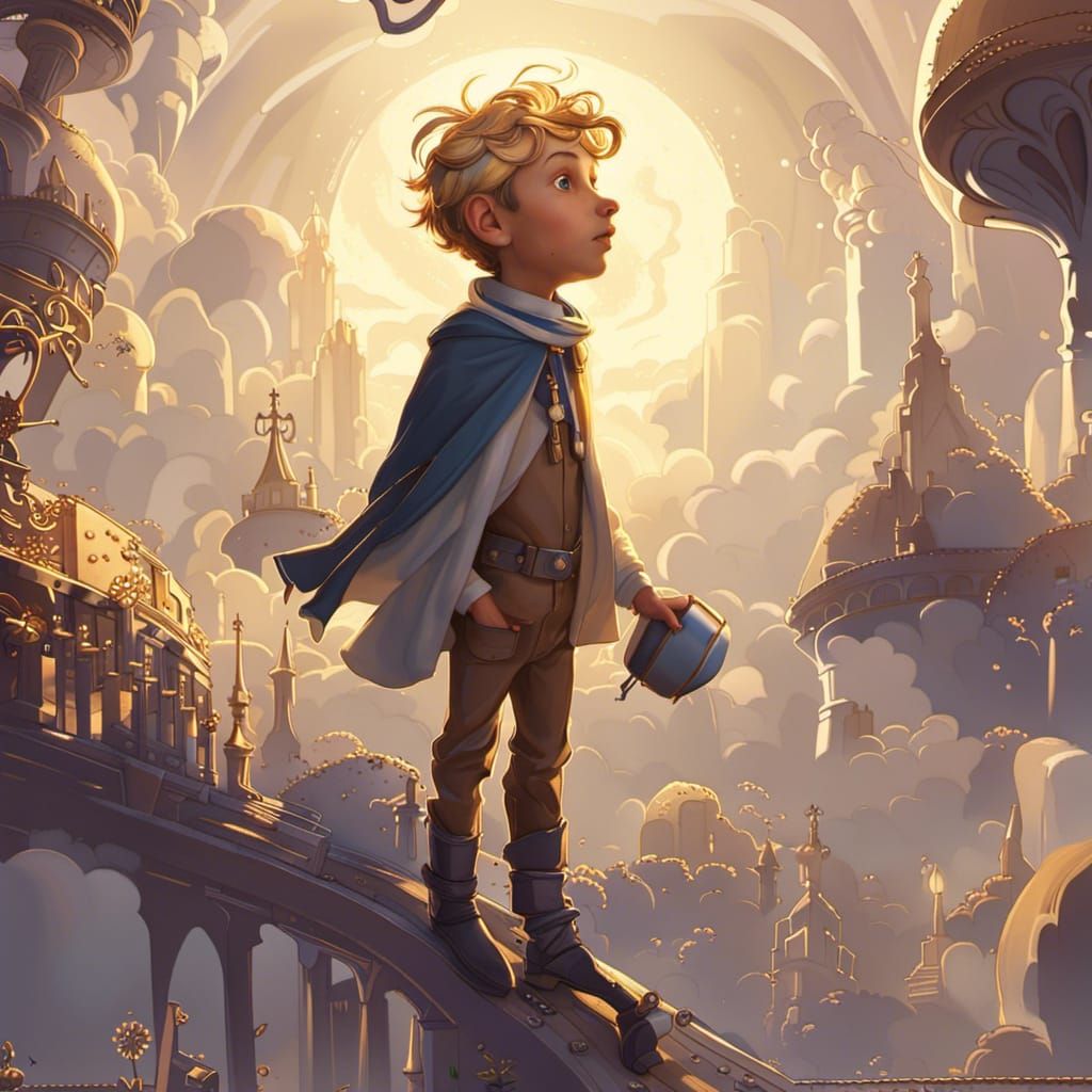 Art Deco Little Prince World: Hyperdetailed Scene