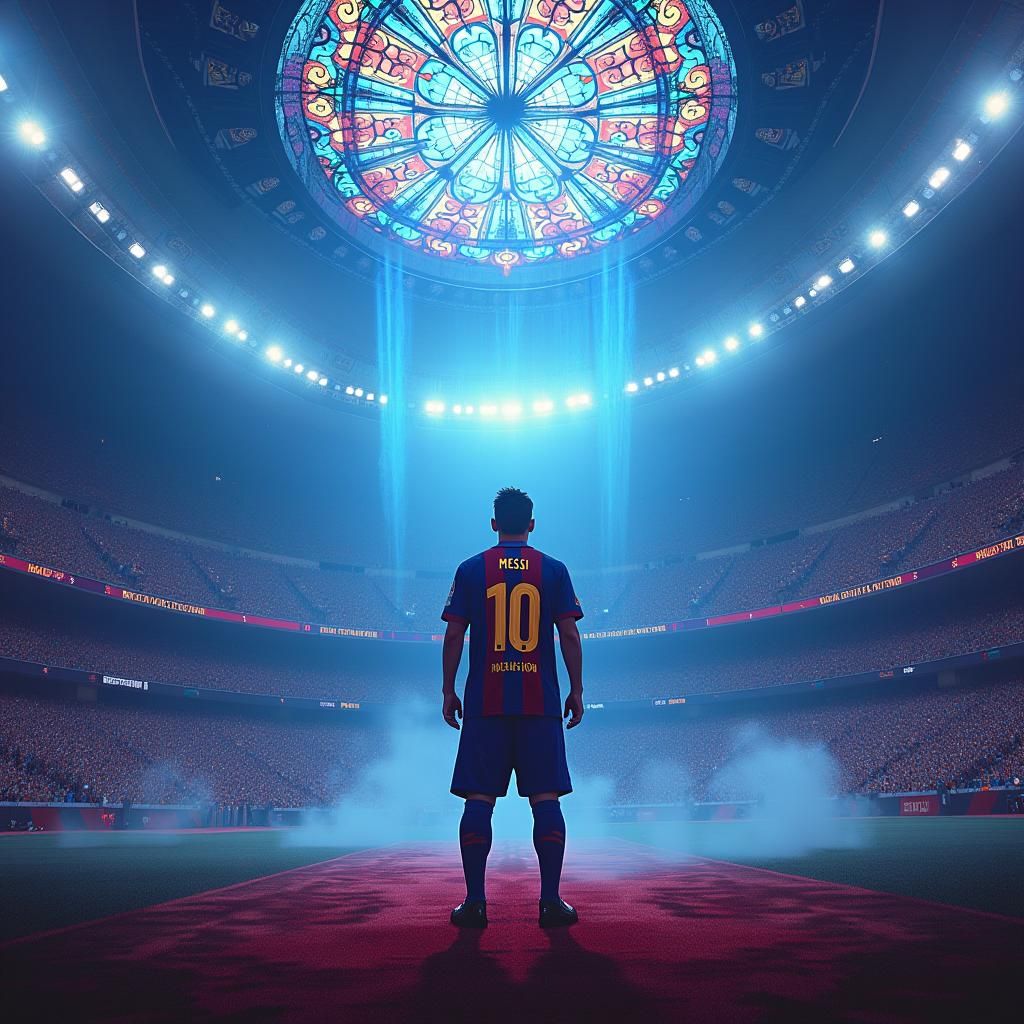 Lionel Messi in Mystical Camp Nou Stadium