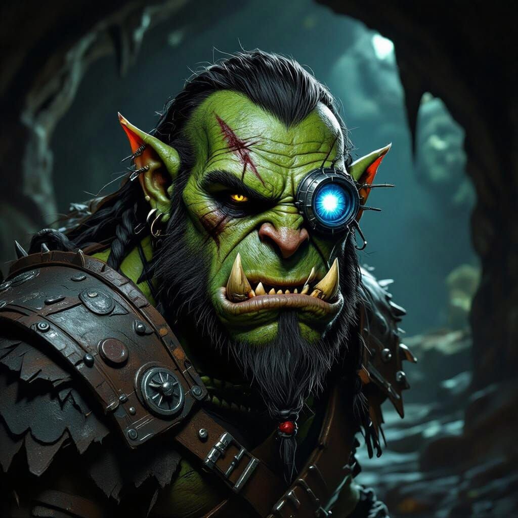 Fierce Orc Warrior with Mad-Eye Moody's Magical Eye