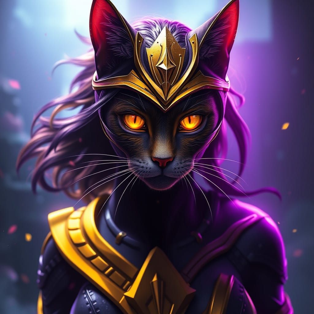 Cyberpunk Wonderwoman Cat Concept Art