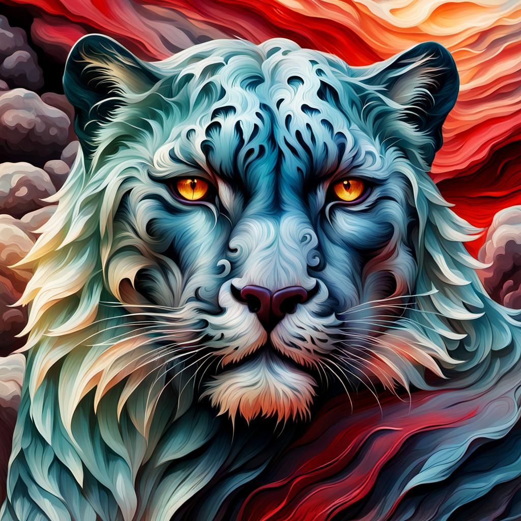 Blood Panther in Dreamy Sea Foam Art