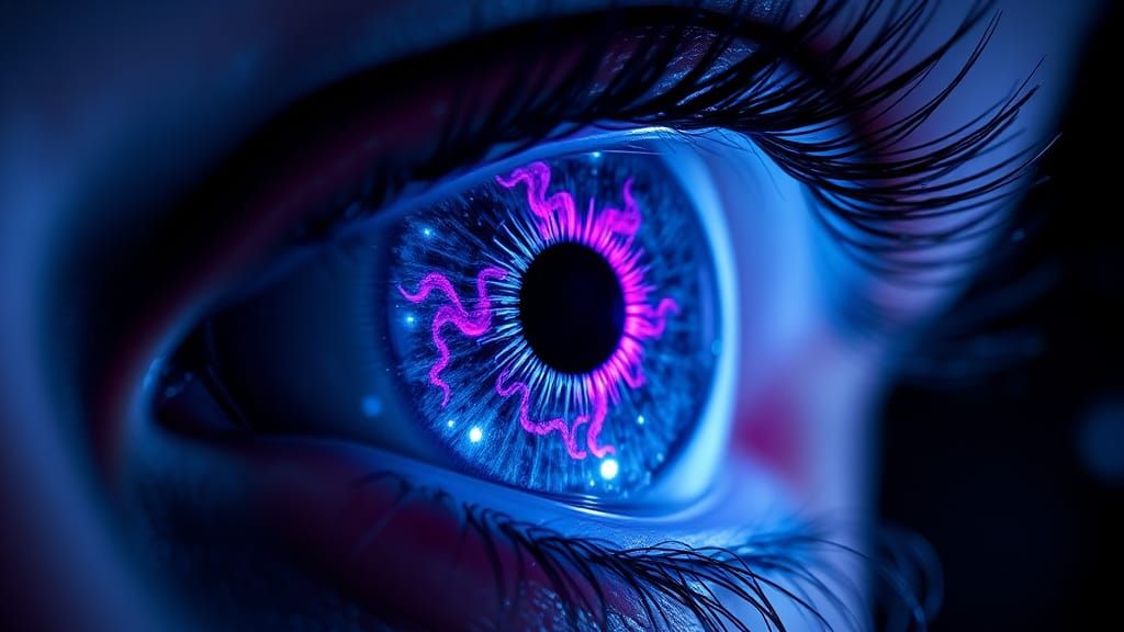 Cosmic Eye with Nebula Iris in Hyperrealism