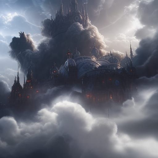 Epic Cloud Giant in Digital Matte Painting