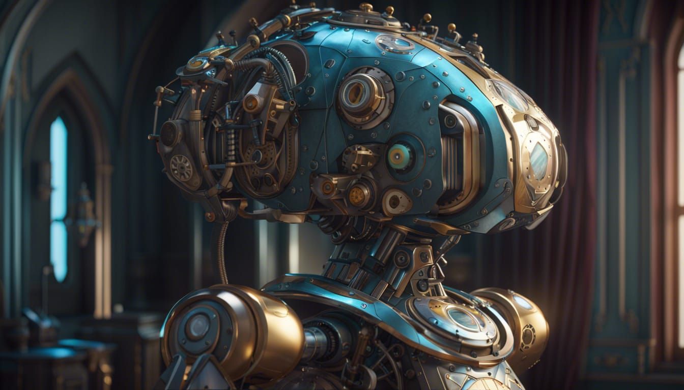 Futuristic Housekeeper Robot in Elaborate CGI Render