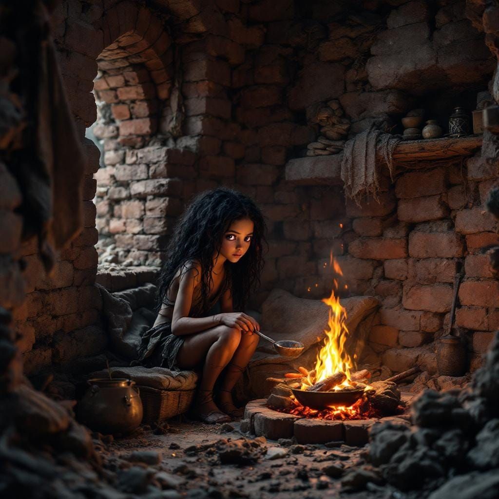 Girl in Ruined Tower, Greg Rutiis Style