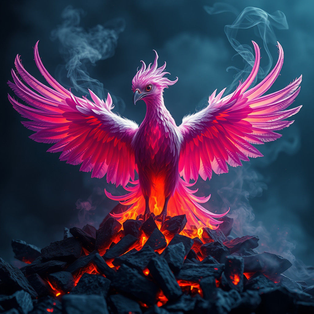 Lavender Phoenix Rises from Charcoal Ashes in Moody, Cinemat...