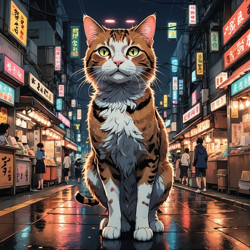 Cat Girl in Tokyo: Anime Manga Illustration