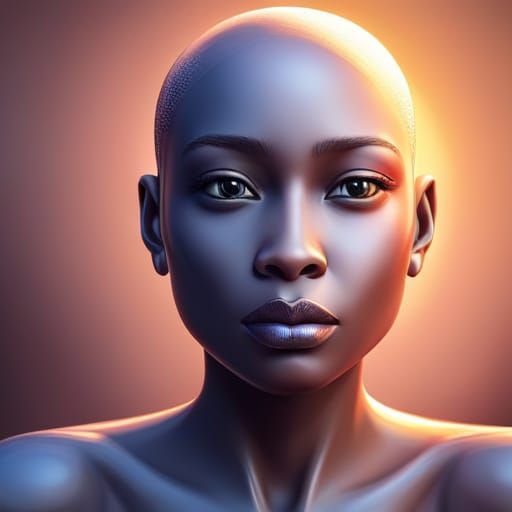 Hyperrealistic Robot Portrait for Art Gallery