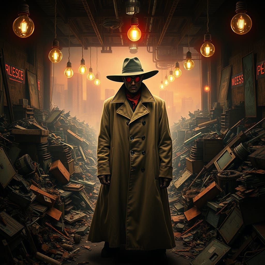 The Scarlet Sweeper: A Dark Figure Amidst a City's Decay