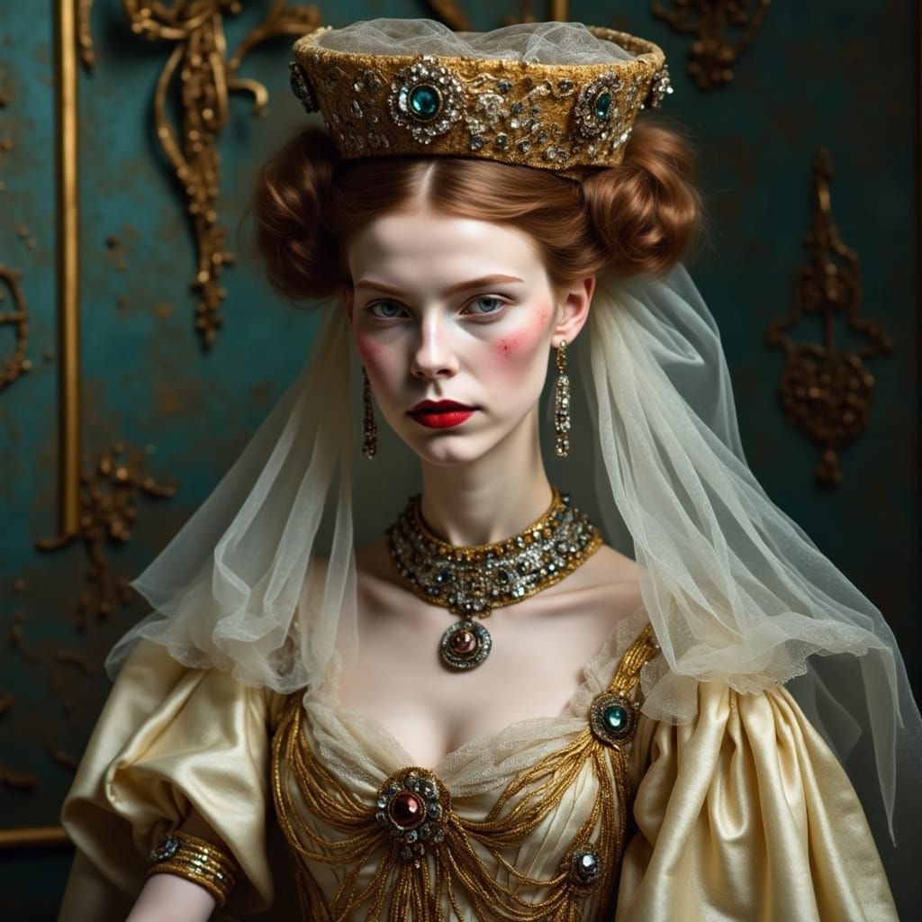 Tsarina Evdokija Lopuchina in Elegant Russian Attire