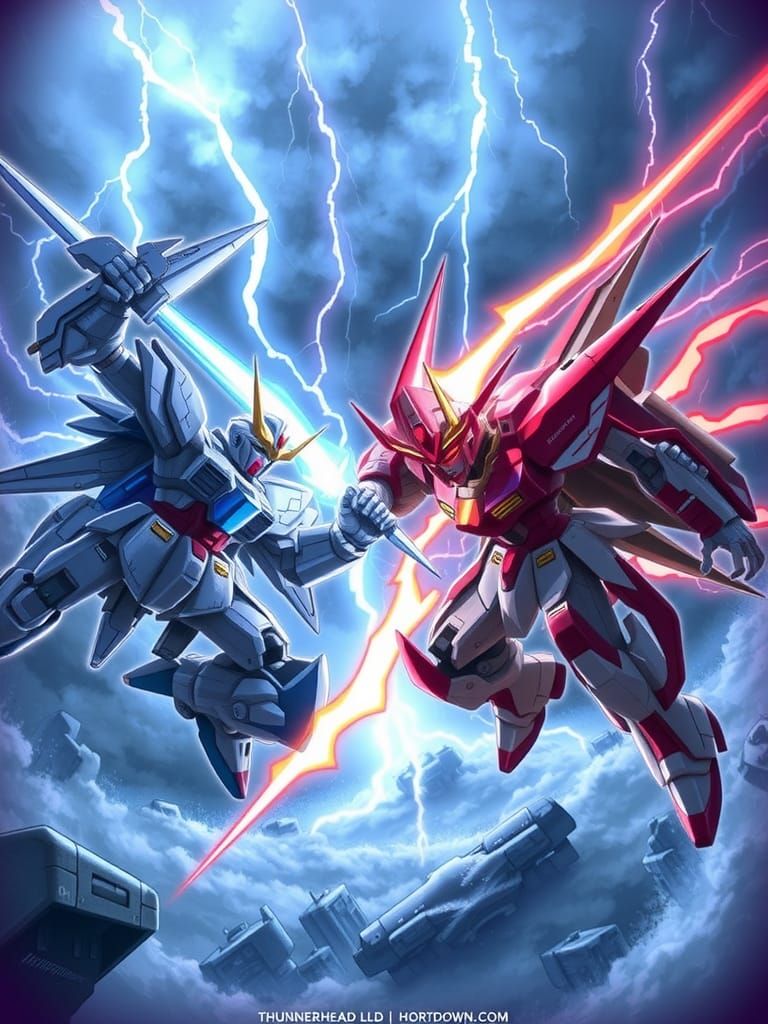Mecha Duel: Tempest vs Maelstrom in Thunderstorm