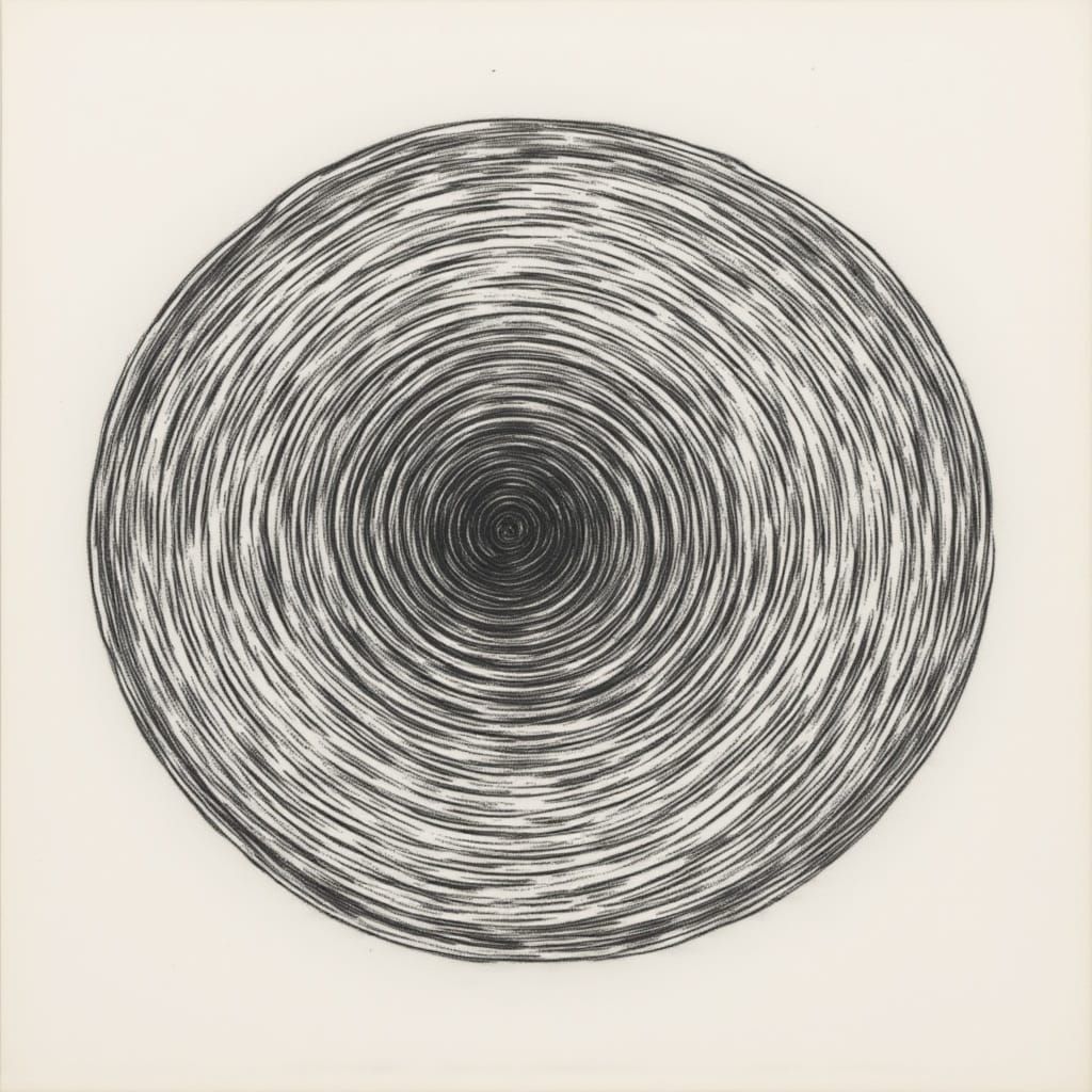 Abstract Psychosis Art in Charcoal Flux Style