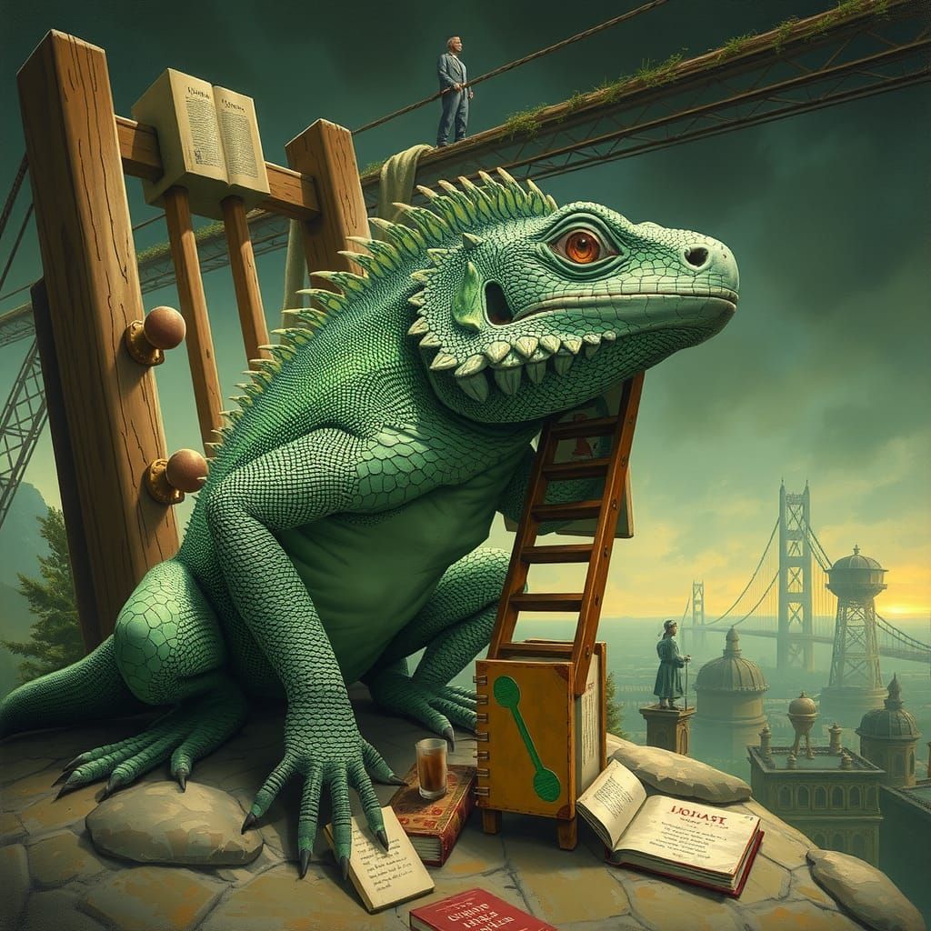 Lizard Labyrinth: Fantasy Illustration