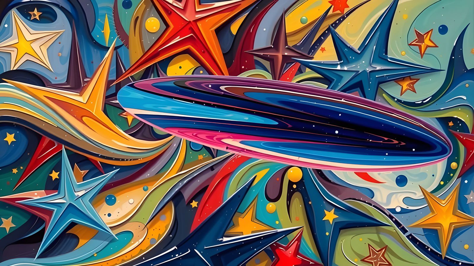 Surreal Cosmic Vortex in Vibrant Iridescent Colors