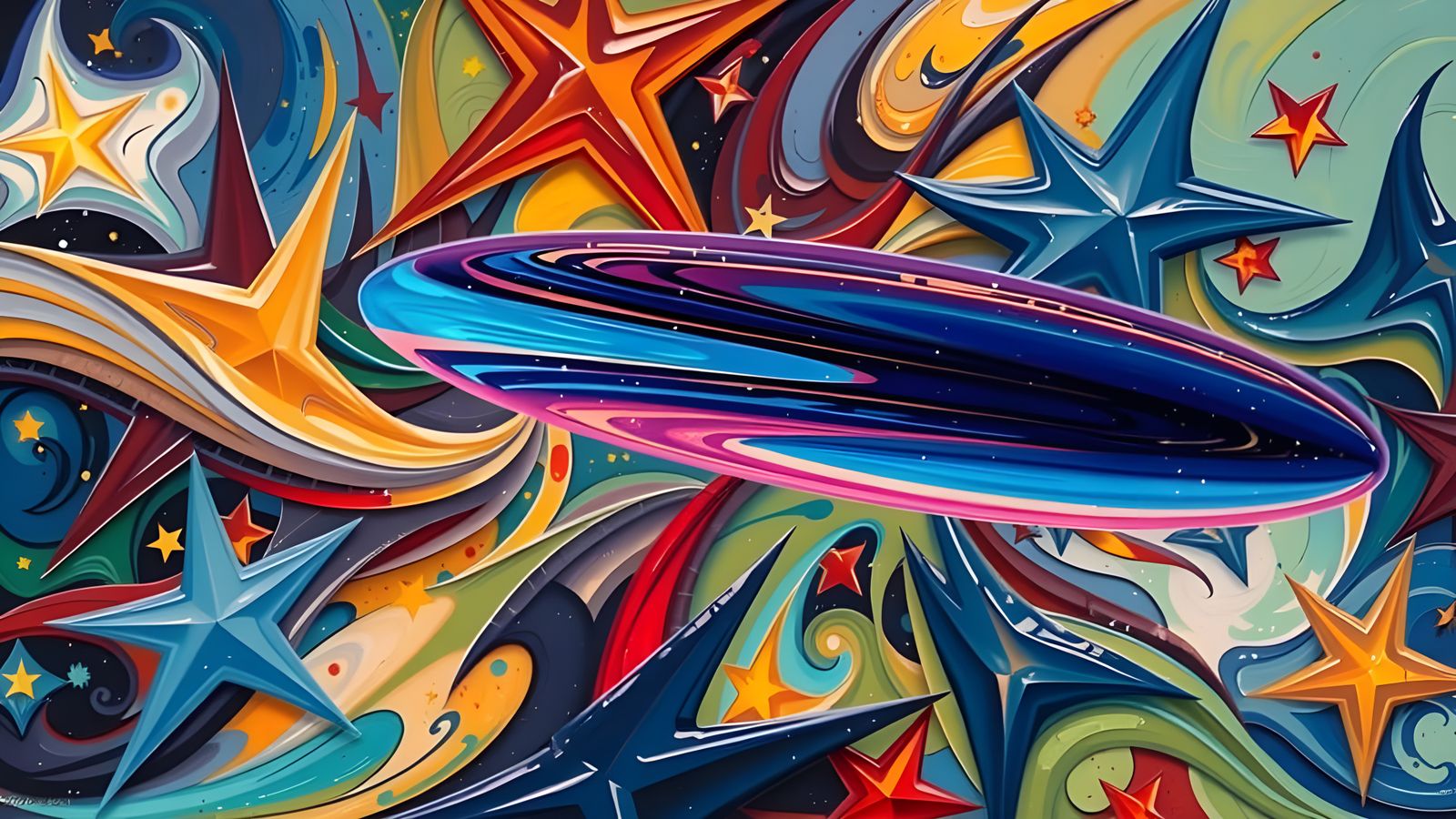 Surreal Cosmic Vortex in Iridescent Colors