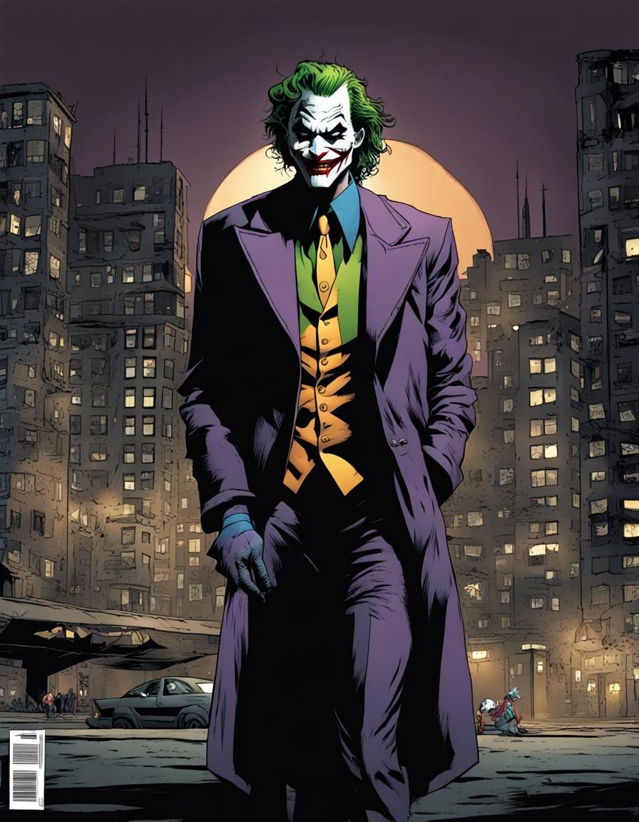 The Joker in Dark Comic Book Style