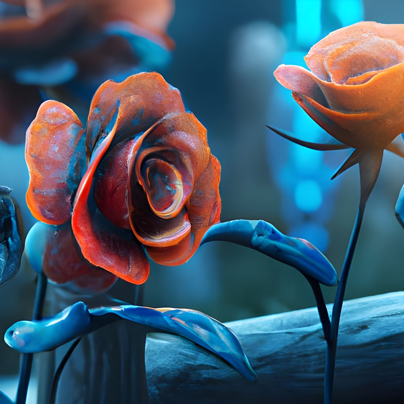 Beautiful Ornate Roses in Photorealistic Style