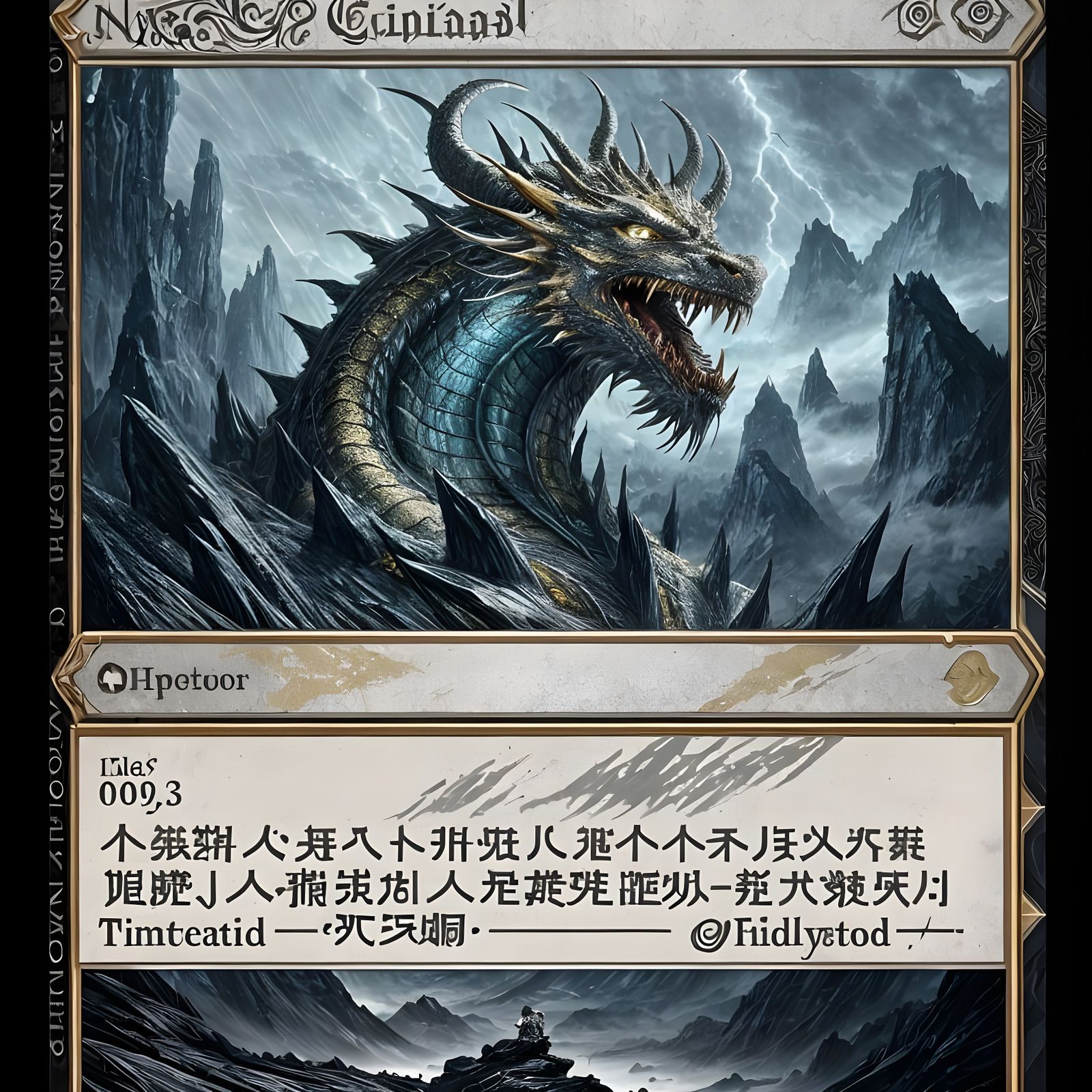 Angry Chinese Dragon Portrait in Digital Art Style