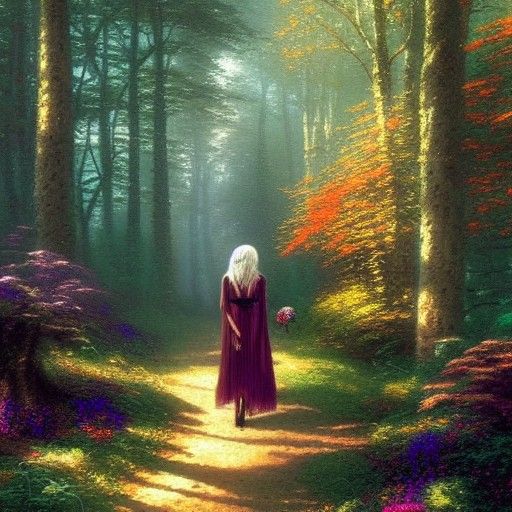 Ethereal Autumn Queen in Misty Woods