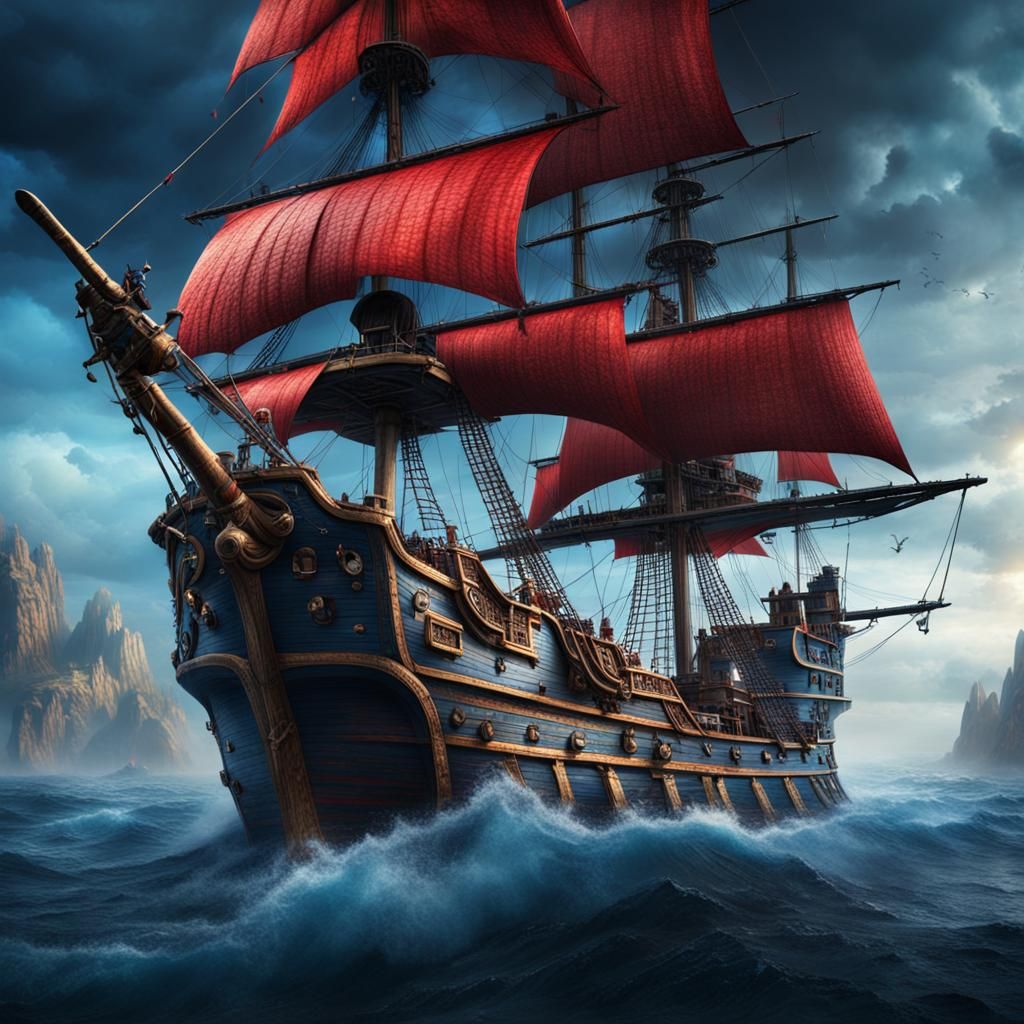 Epic Pirate Ship Voyage on the Open Sea