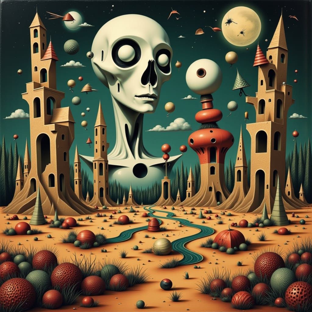 Surrealist Dreamscape in Vibrant Colors