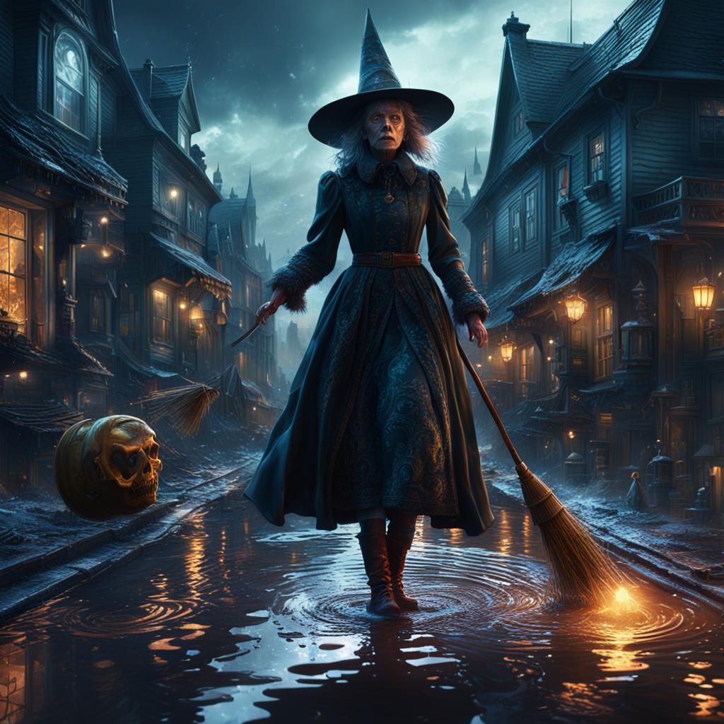 Ethereal Puddle Witch Digital Matte Painting