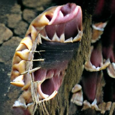 Surreal Mouth Made of Teeth