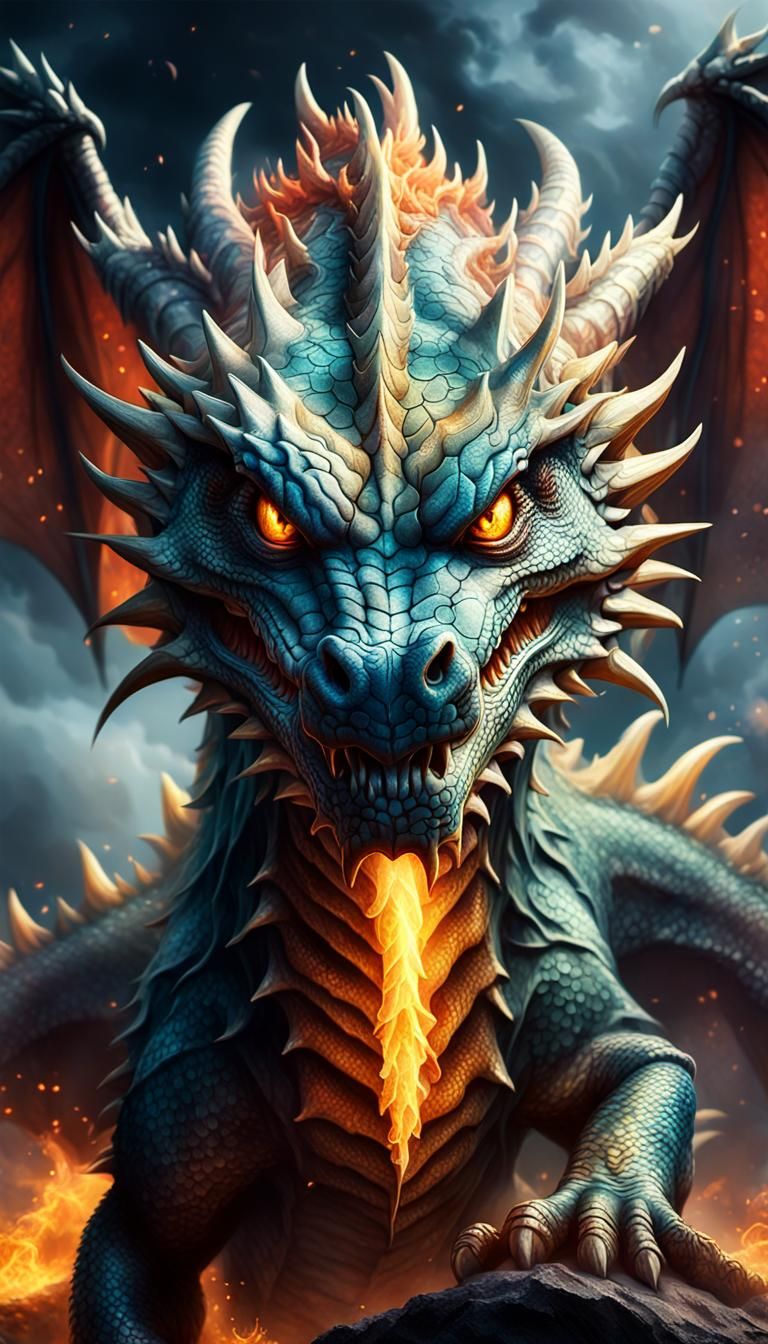 Magical Dragon Emerges from Mystical Mist