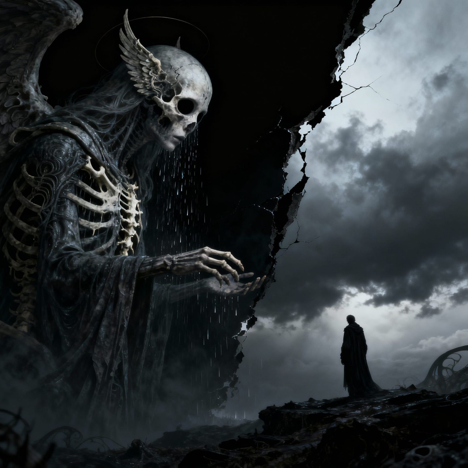 Gothic Celestial Entity Calls from a Fractured Sky