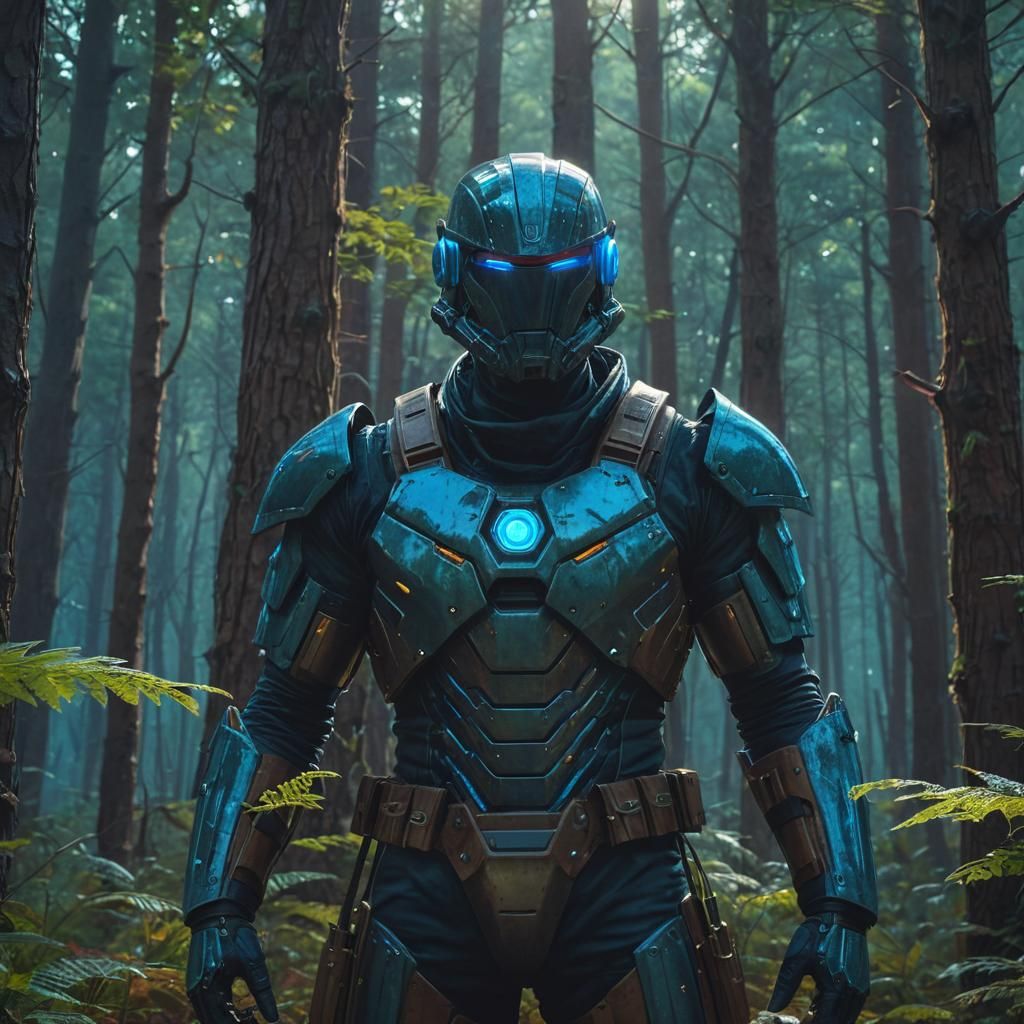 Hero in Mystical Forest Concept Art