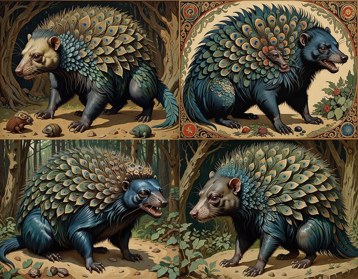 Surreal Surrealist Hybrid Creature with Internal Organs Expo...