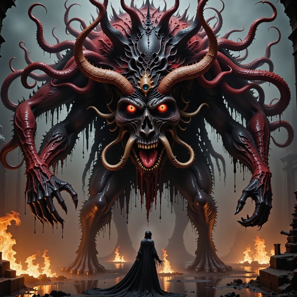 Monstrous Fiery Dragon Cat Vampire in London