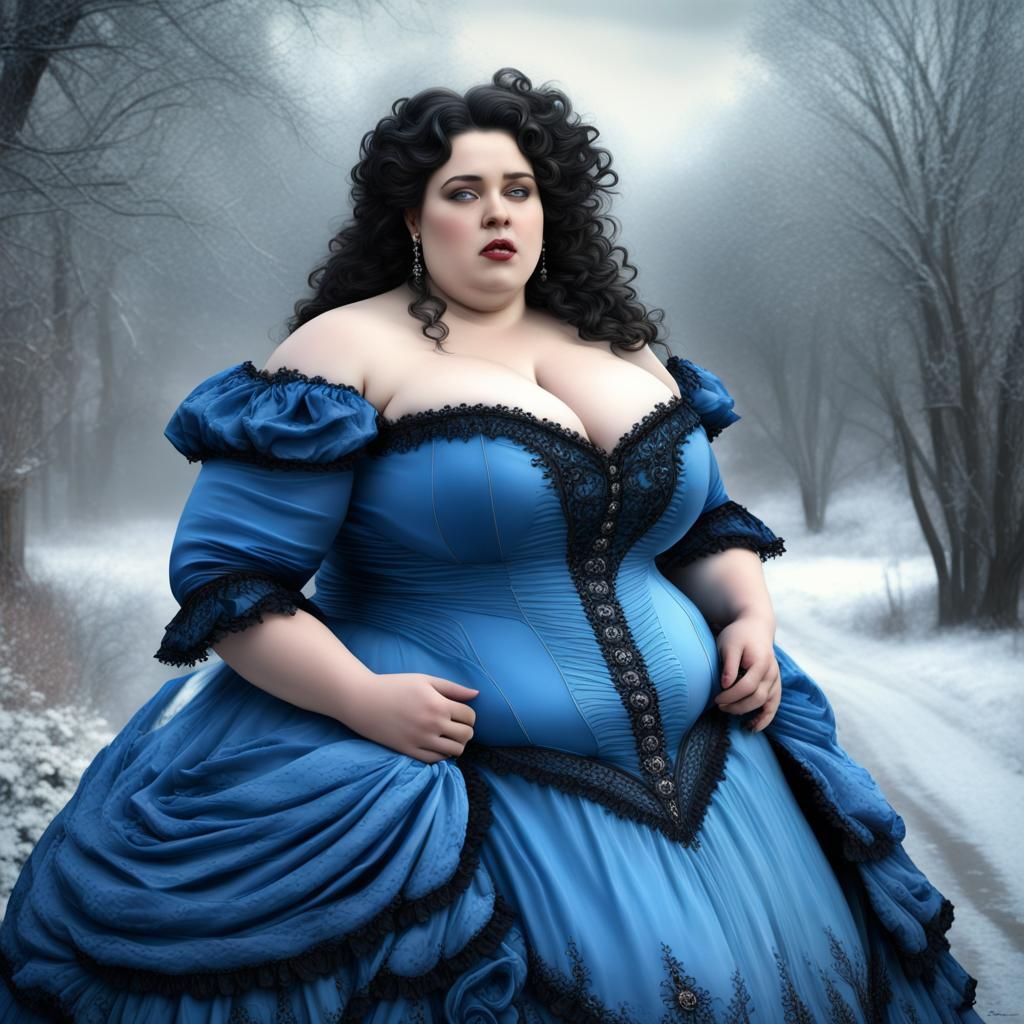 Realistic Portrait of a Plus-Size Princess in Winter